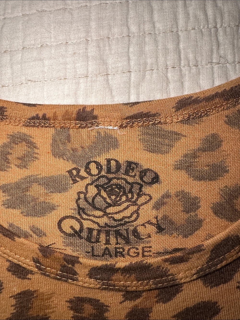 Rodeo Quincy, Leopard Rose Graphic Tee - Brown/Red - Picture 2 of 4